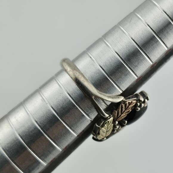 COLEMAN CO Sterling Silver And 12K Yellow, Rose Gold Natural Black Onyx 5.50 VTG - Picture 5 of 12